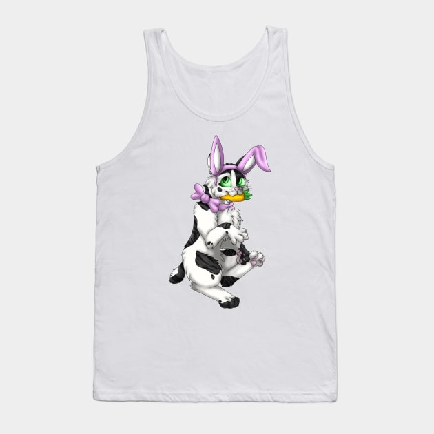 Bobtail BunnyCat: Black Bicolor Tabby (Pink) Tank Top by spyroid101